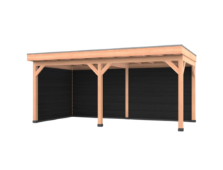 Douglas overkapping met overstek 300x600cm+wanden